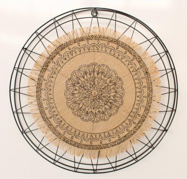 Medium Hessian & Metal Wall Hanging